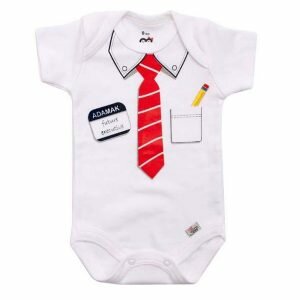 زیر دکمه آستین کوتاه آدمک طرح کراواتی