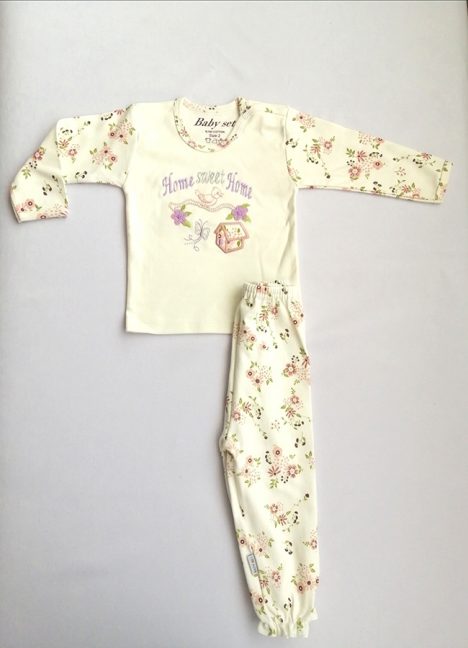 لباس نوزادی گلدار بیبی ست 100% نخی سایز 6 تا 9 ماه